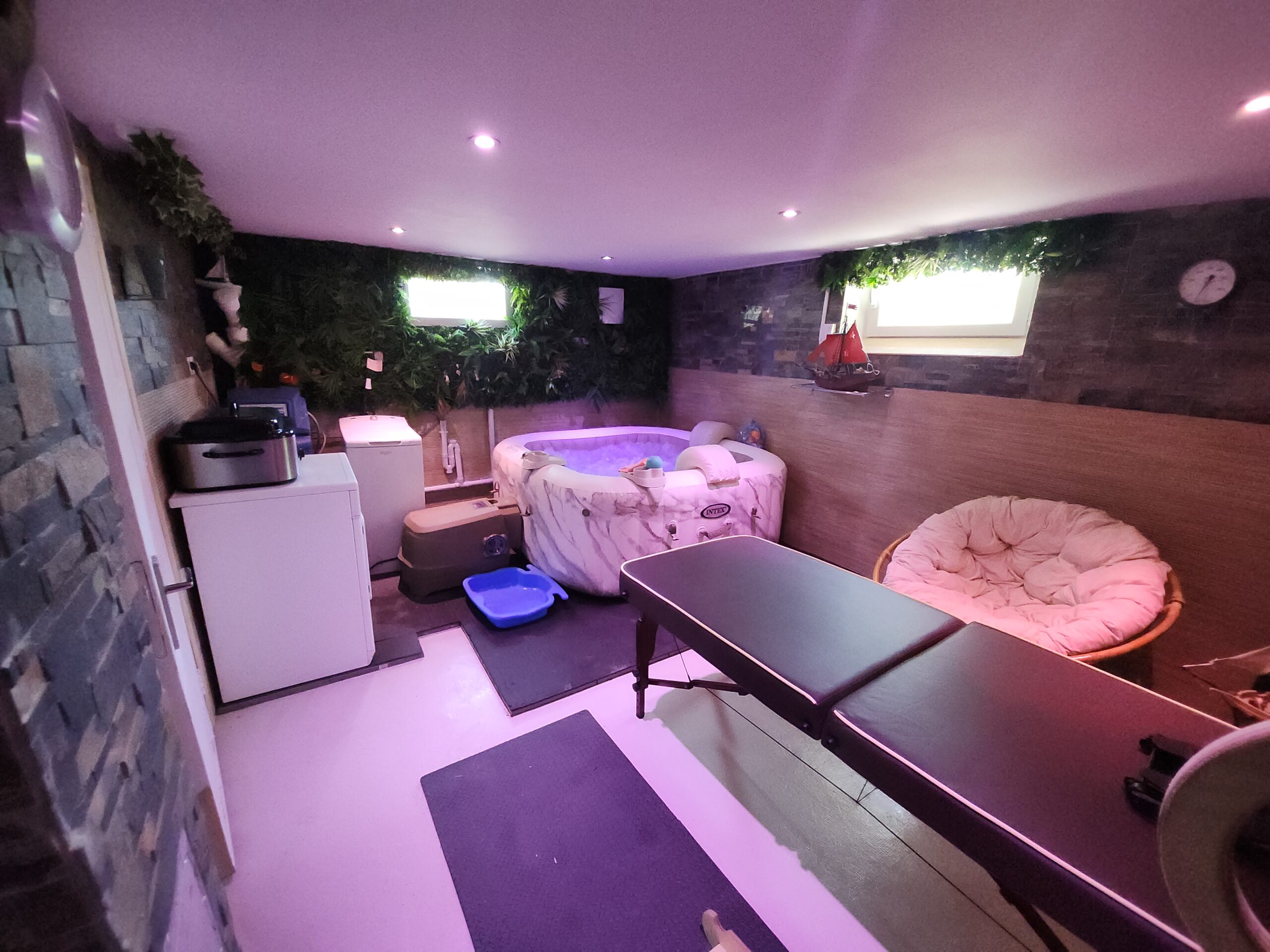 Transformation d’une buanderie en espace balnéo et bien-être dans une ambiance naturelle